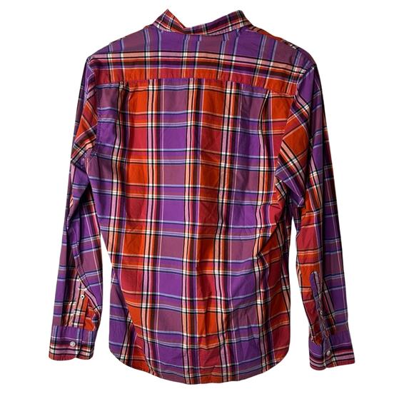 Bonobos Red and Purple Plaid Button Down Cotton Shirt - Picture 5 of 5